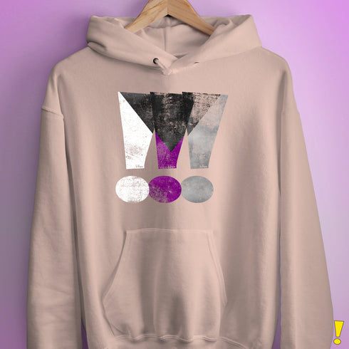 Demisexual Pride Grunge Exclamation Points Hoodie - Light Pink